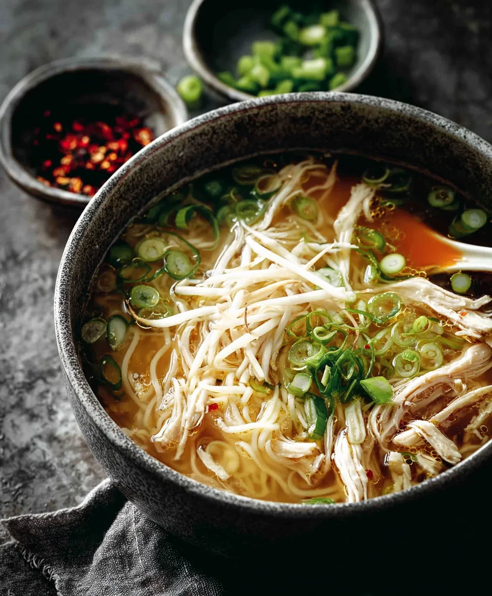 Scallion Chicken Noodle Soup - Aromatic Gin Extract Flavor