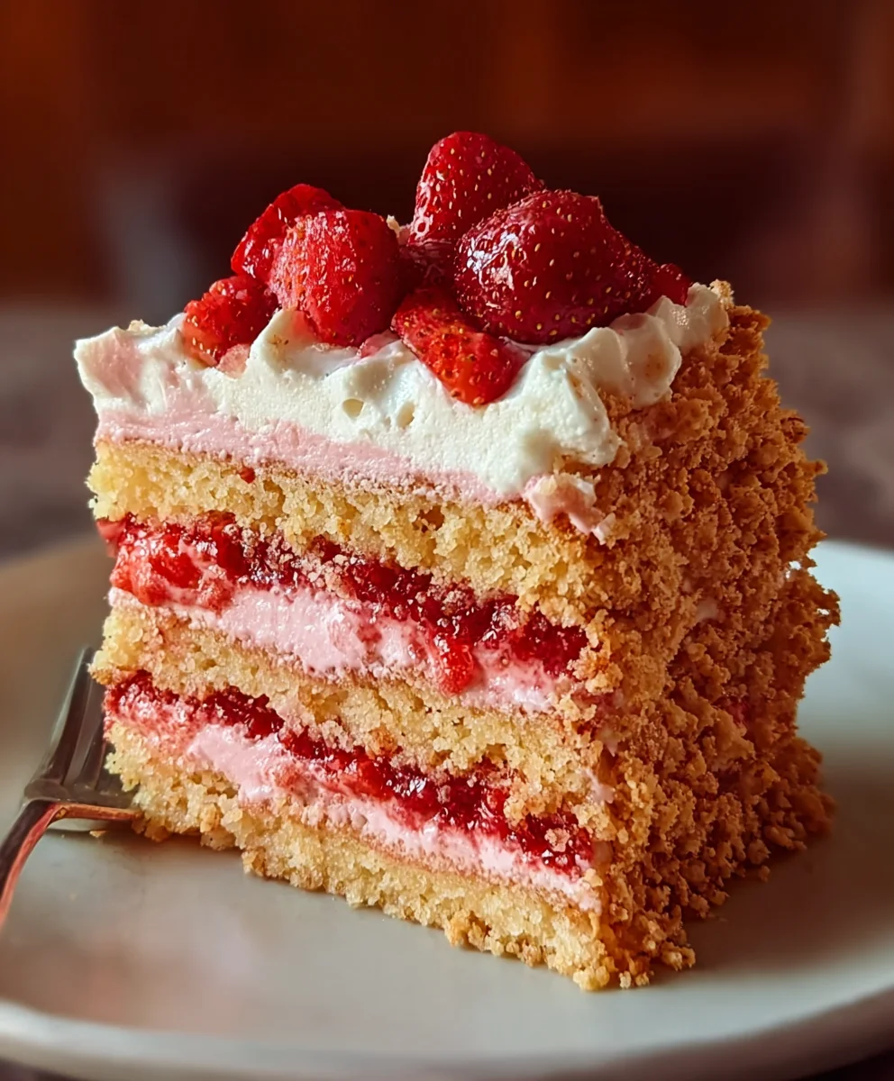 Strawberry Crunch Cake- Easy Delicious Dessert Recipe