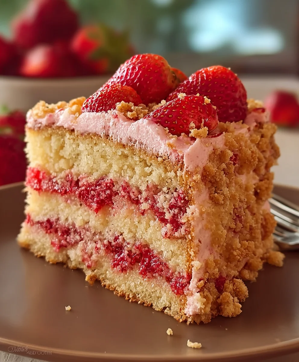 Easy Strawberry Crunch Cake Recipe-Delicious Dessert