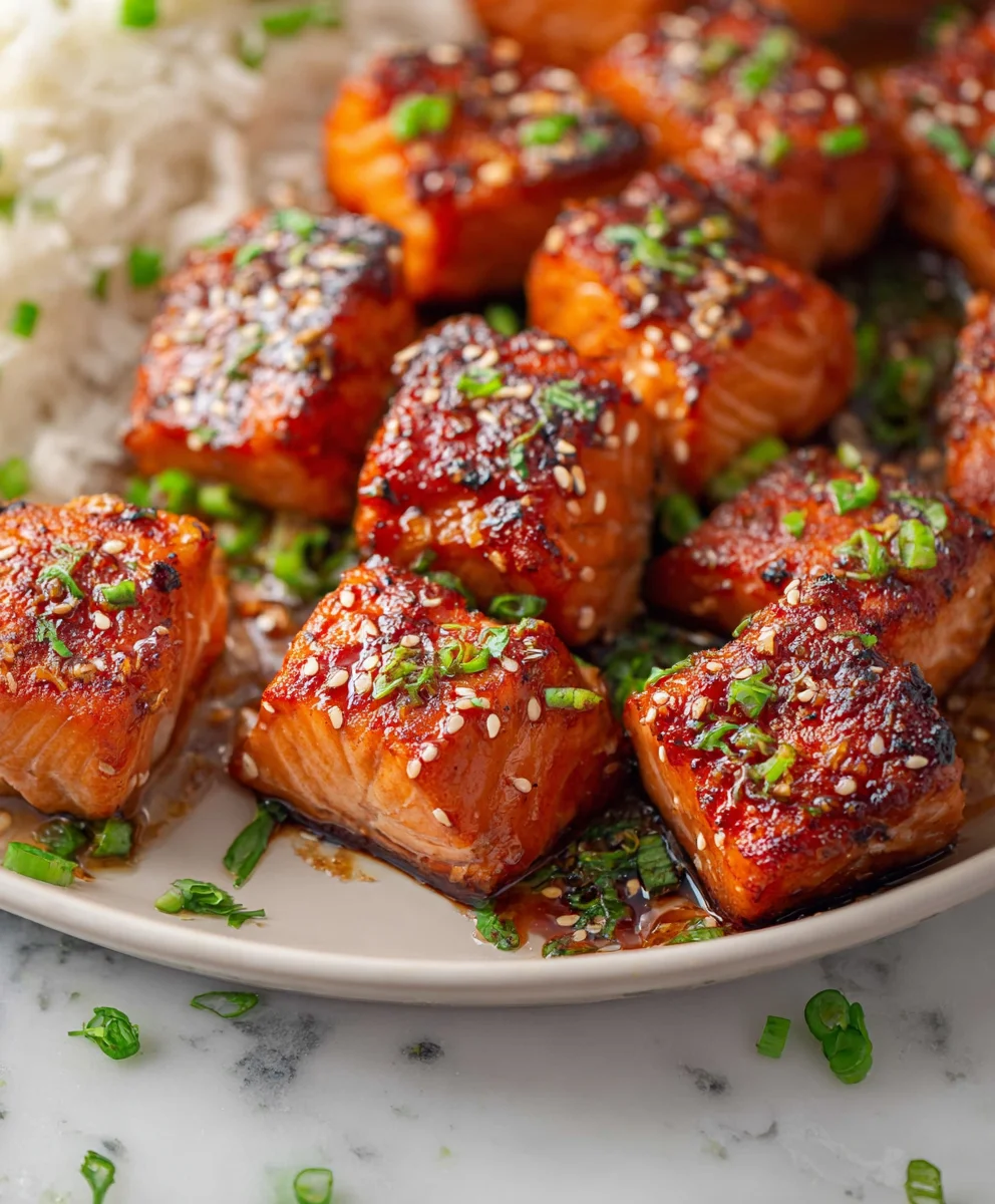 Honey Garlic Salmon Bites Quick & Easy Recipe