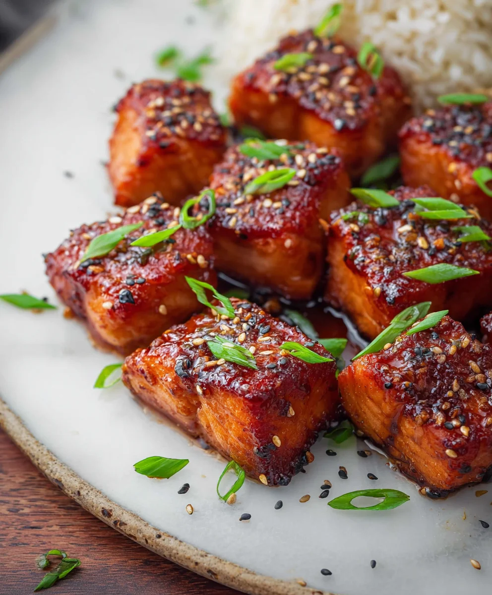 Honey Garlic Salmon Bites Quick & Easy Recipe