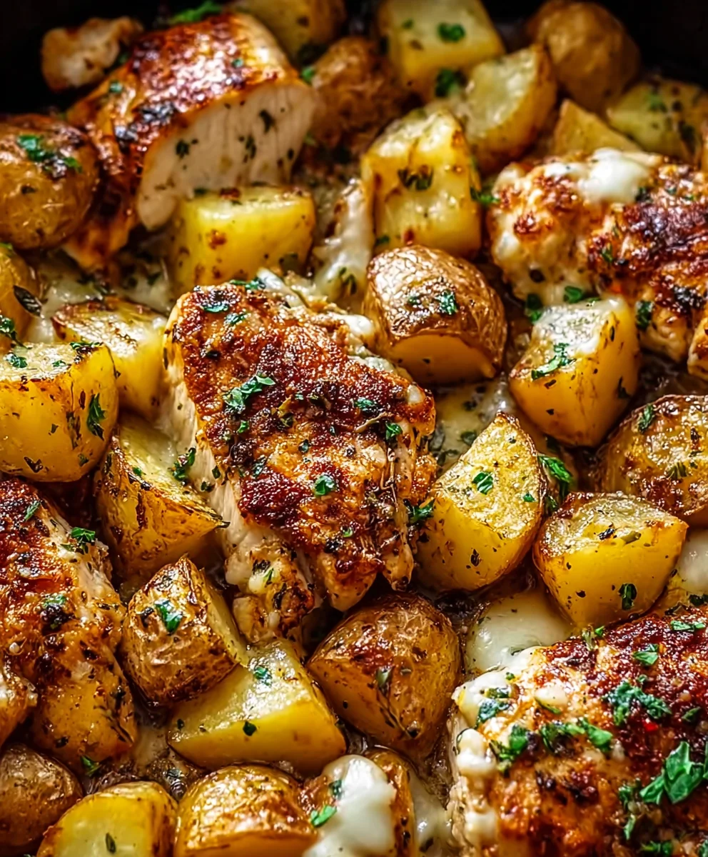 Garlic Parmesan Chicken and Potatoes - Easy Bake Recipe