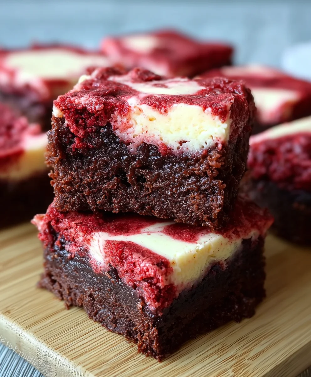 Red Velvet Cheesecake Brownies-Decadent Dessert