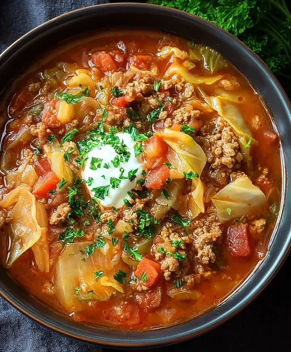 Hearty Beef Cabbage Roll Soup Recipe-Easy & Flavorful