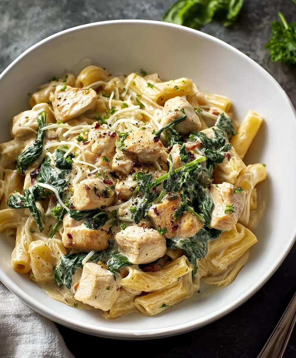 Easy Chicken Spinach Pasta - Quick Family Dinner