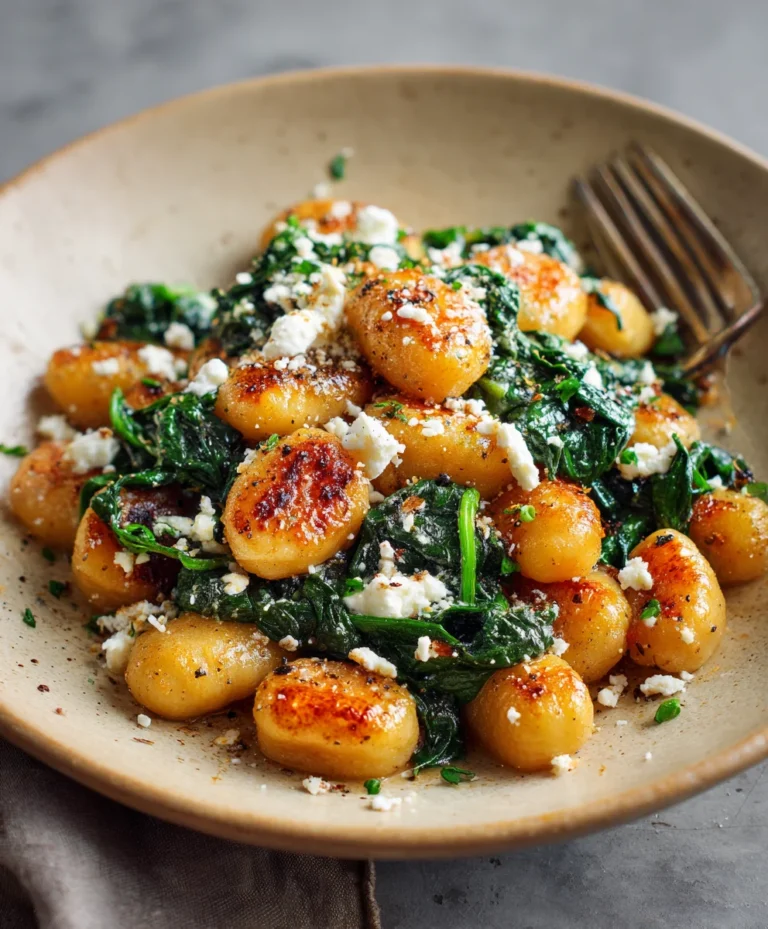 Crispy Gnocchi Spinach Feta – Easy & Delicious