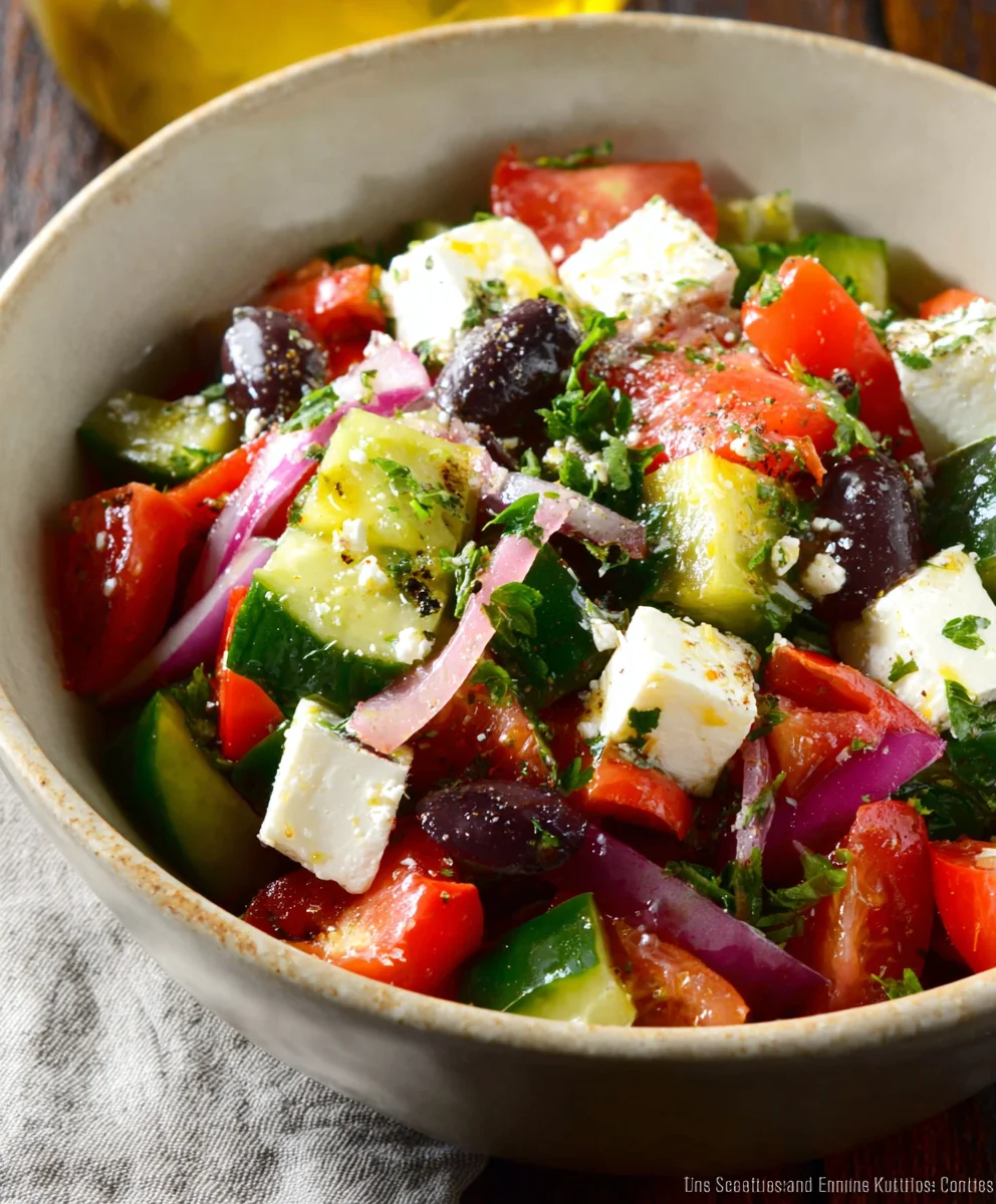 Easy Greek Salad- Fresh & Flavorful Quick Recipe