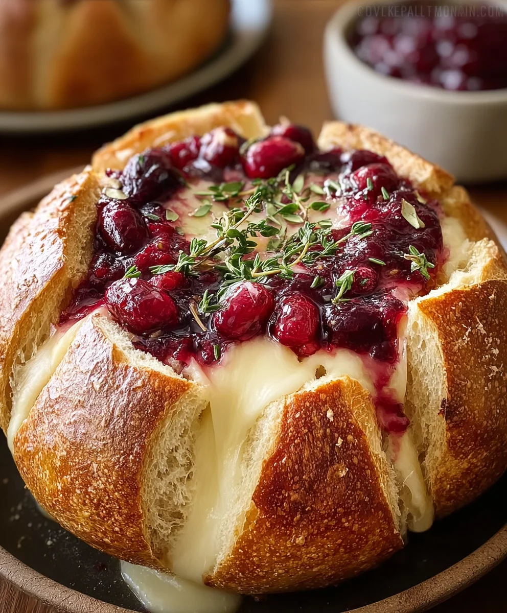 Cranberry Brie Bread Bowl- Savory Appetizer Delight