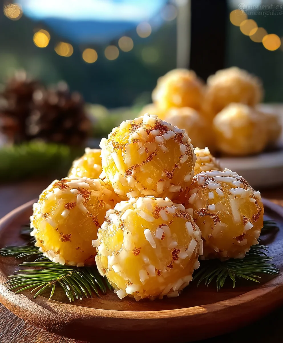 Easy Pineapple Christmas Balls-Festive Holiday Treat