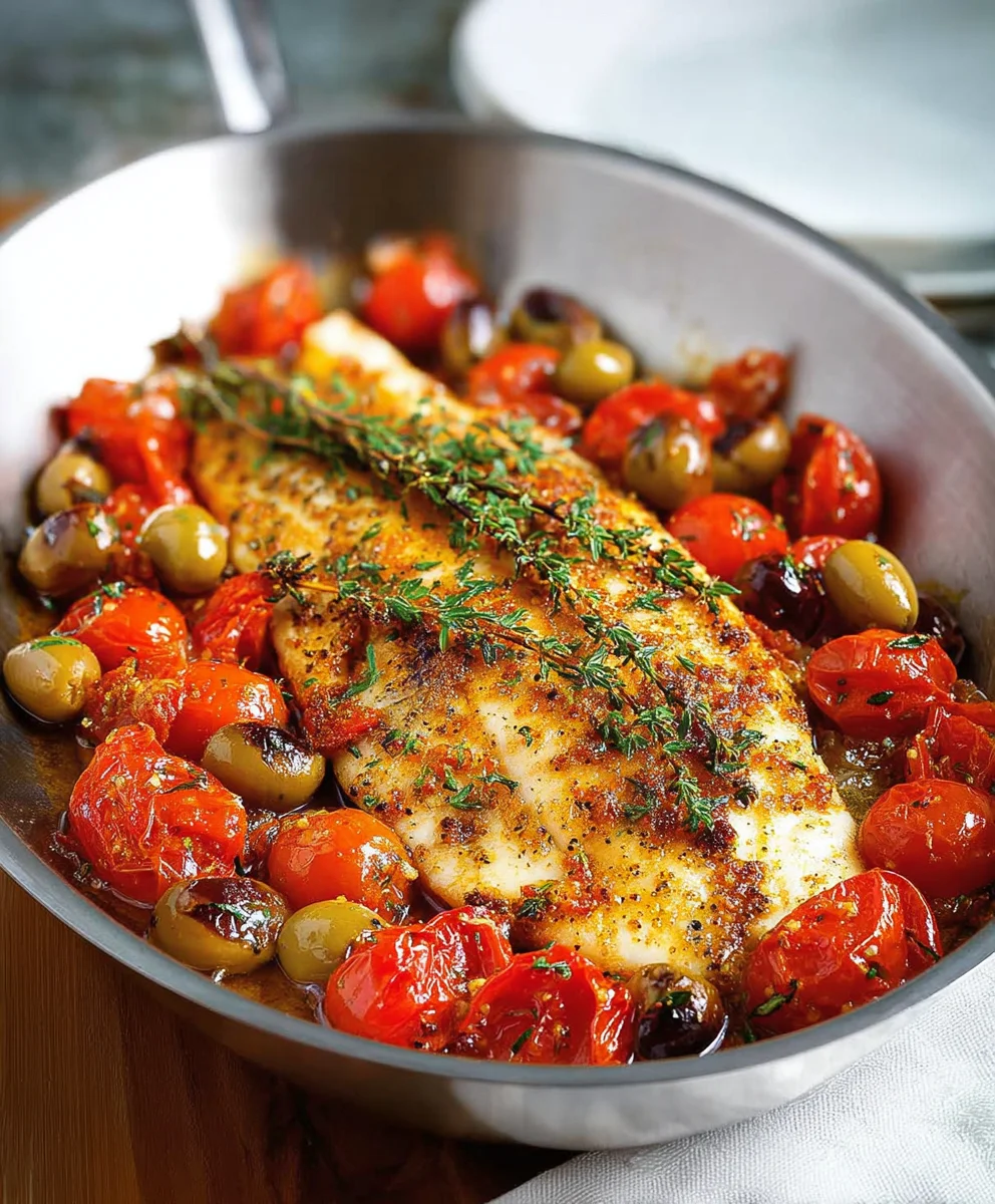 Easy Baked Fish Cherry Tomato Olive Recipe