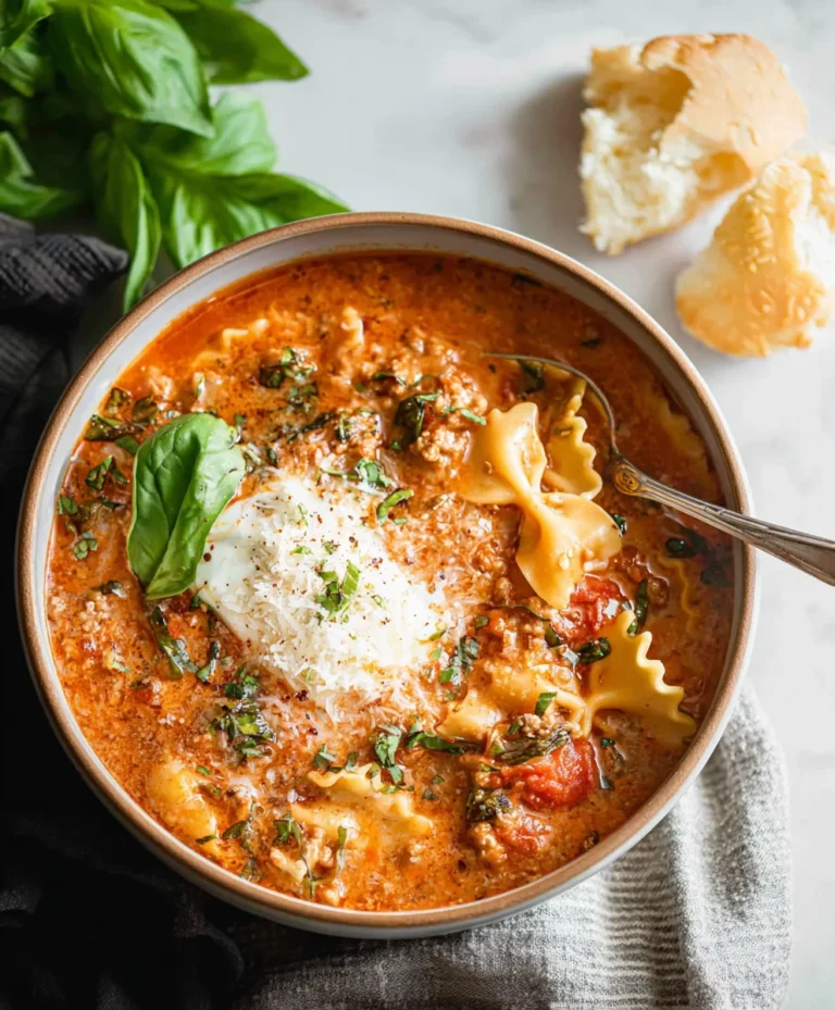 Easy Creamy Lasagna Soup Recipe-Comfort In A Bowl