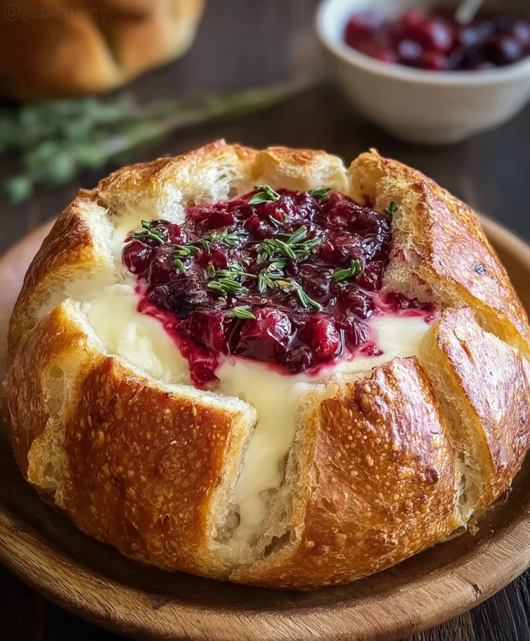 Cranberry Brie Bread Bowl- Savory Appetizer Delight