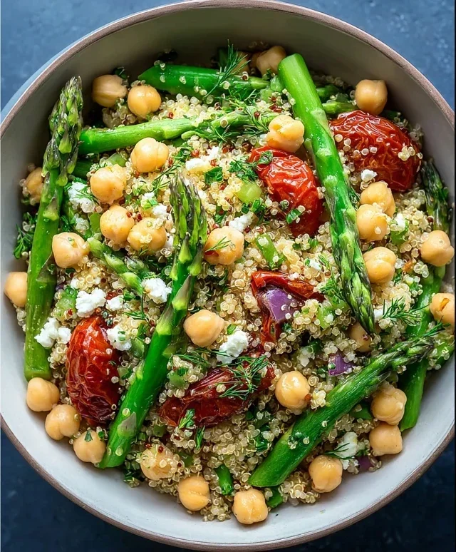 Asparagus Chickpea Quinoa Salad