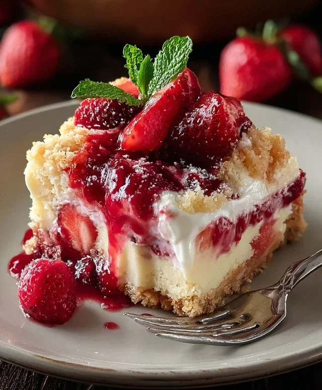 Strawberry Cheesecake Dump Cake