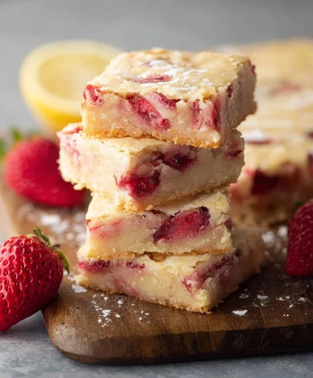 Strawberry Lemon Blondies
