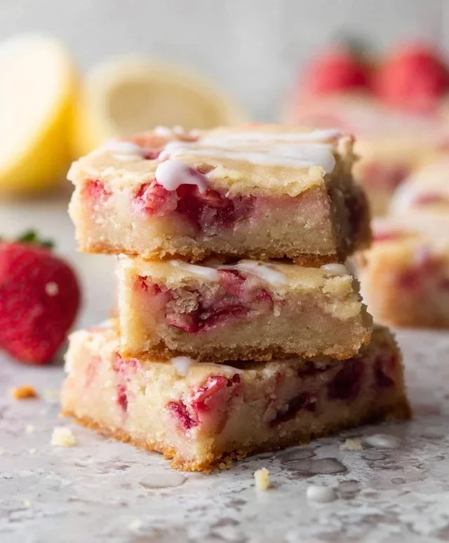 Strawberry Lemon Blondies
