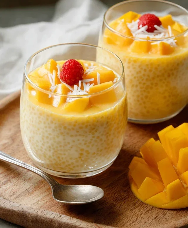 Mango Tapioca Pudding (Mango Sago)