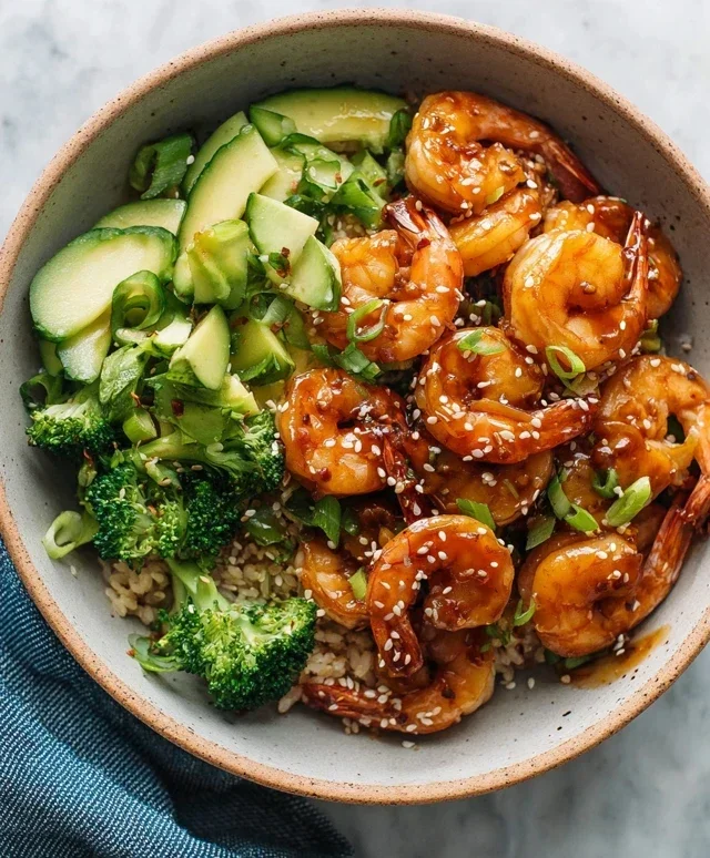 Honey Garlic Shrimp Bowls