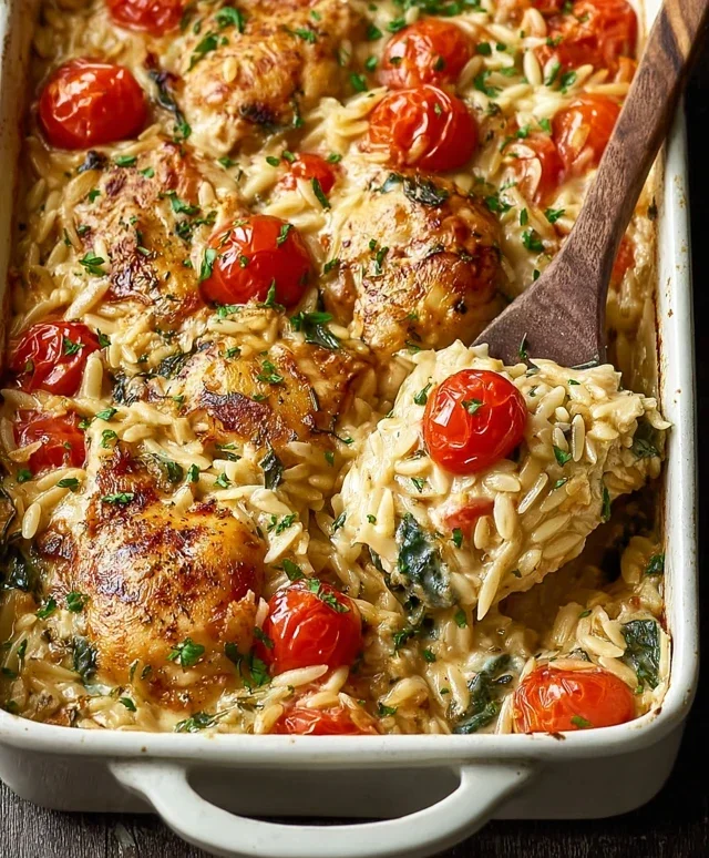 Orzo Tuscan Chicken Bake