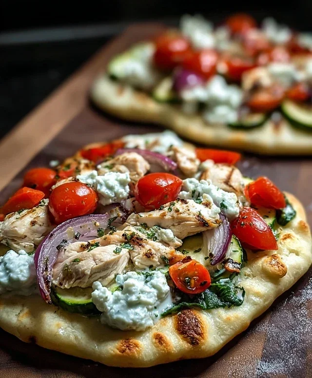 Tzatziki Chicken & Veggie Naan Pizza