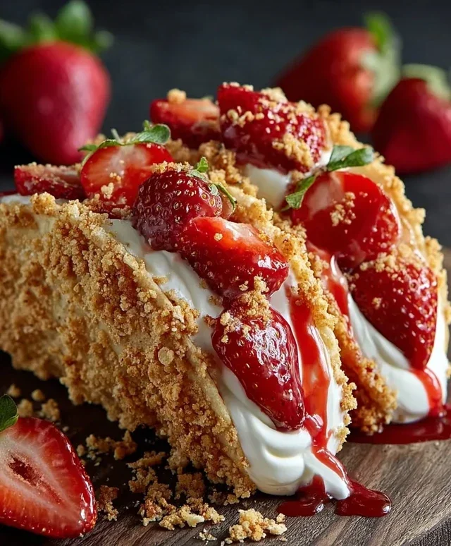 Strawberry Crunch Cheesecake Tacos