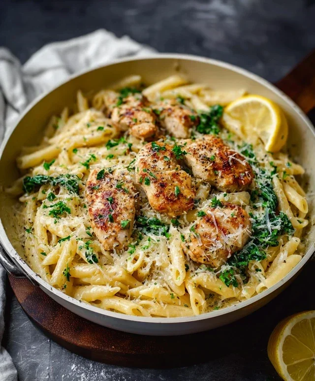 Healthy Garlic Parmesan Chicken Pasta