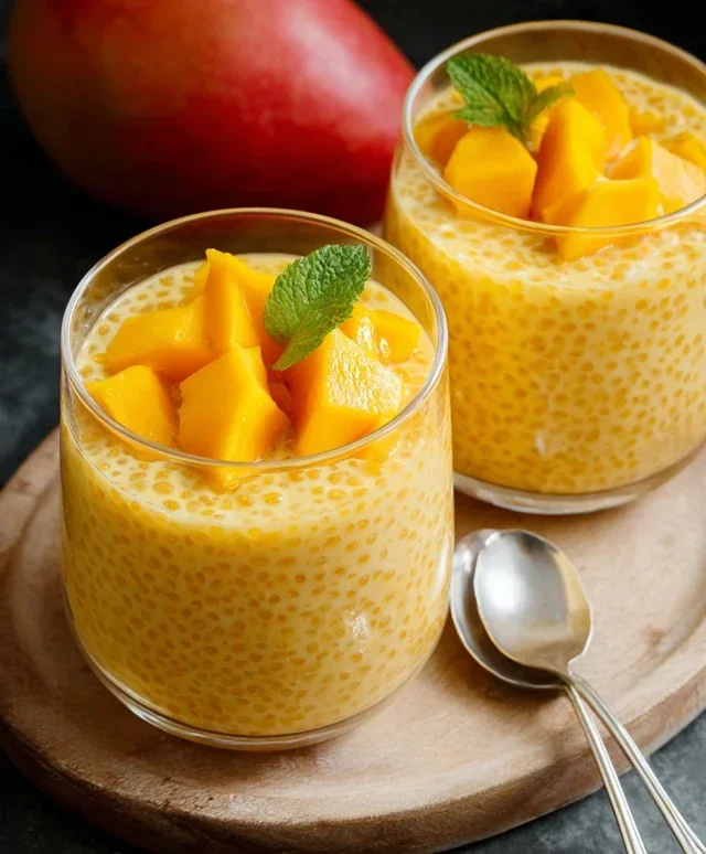 Mango Tapioca Pudding (Mango Sago)