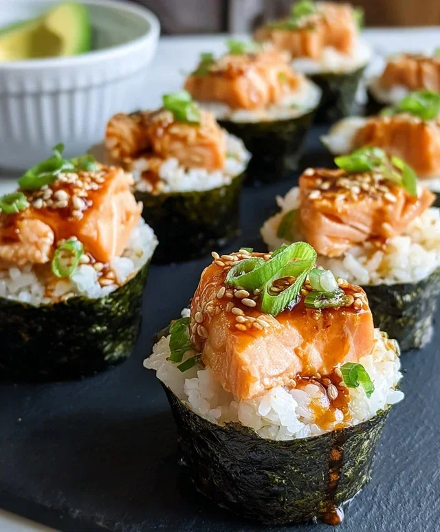 Spicy Salmon Sushi Cups