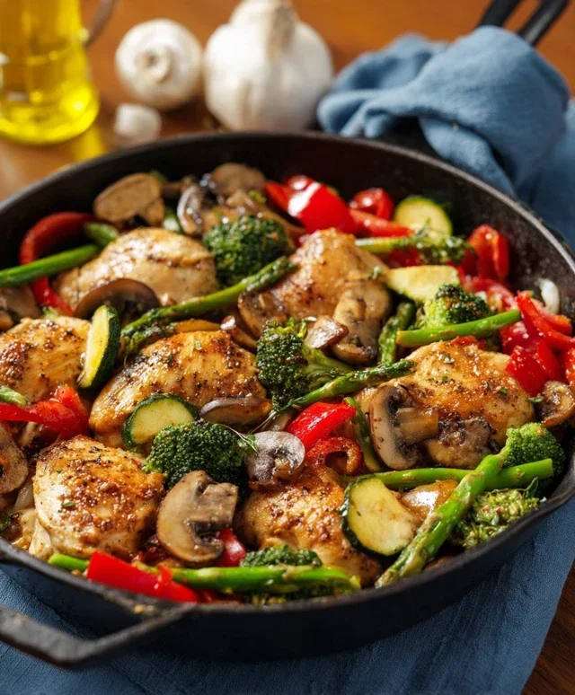 Healthy Chicken and Vegetables Skillet
