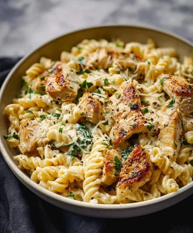 Healthy Garlic Parmesan Chicken Pasta