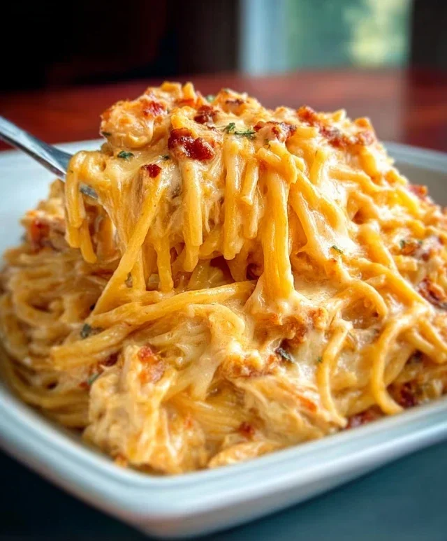 Spicy Southern Cheesy Chicken Spaghetti Casserole
