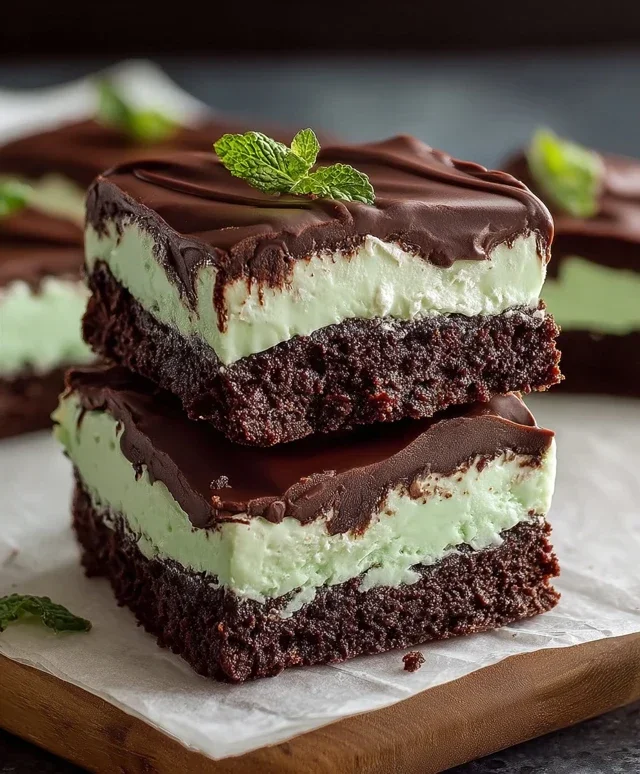 Triple-layer chocolate mint squares