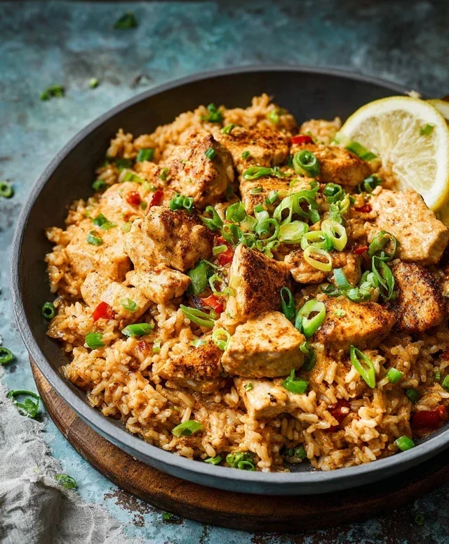 High Protein Creamy Cajun Chicken Rice
