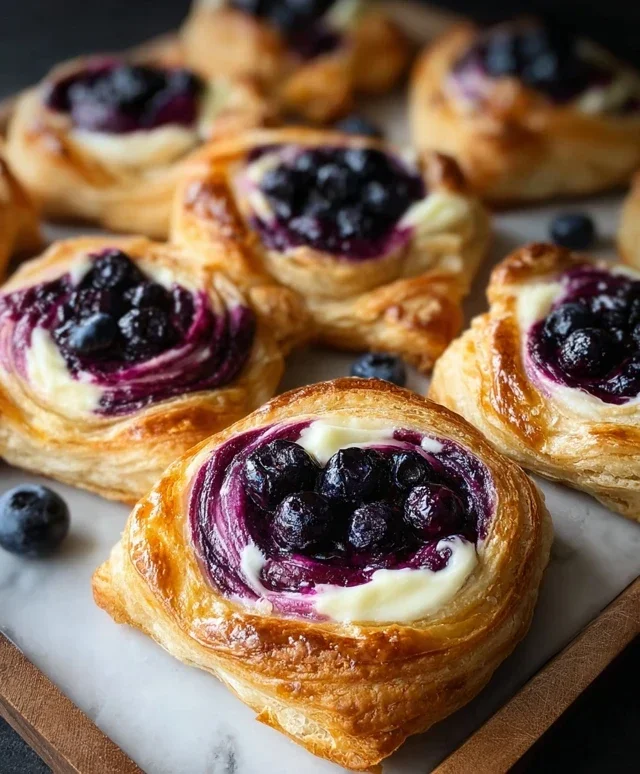 Swirled Blueberry Cream Cheese Danish