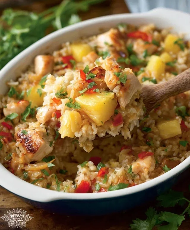Aloha Pineapple Chicken Rice Casserole