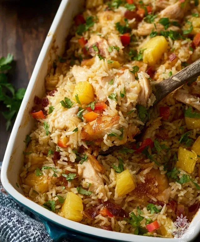 Aloha Pineapple Chicken Rice Casserole