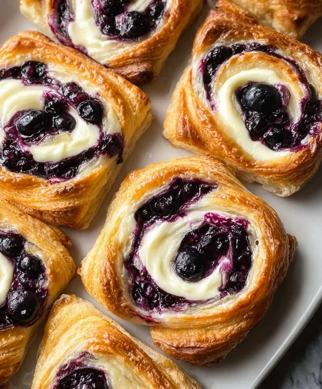 Swirled Blueberry Cream Cheese Danish