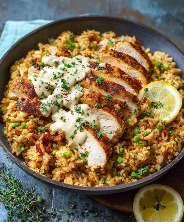 High Protein Creamy Cajun Chicken Rice