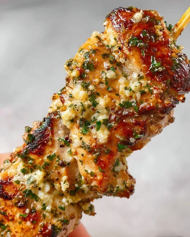 Garlic Parmesan Chicken Skewers