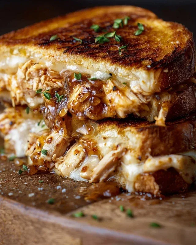 BBQ Chicken Grilled Cheese Sandwich