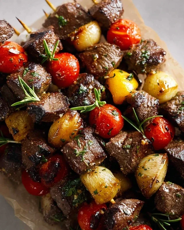 Rosemary Garlic Steak Kebabs