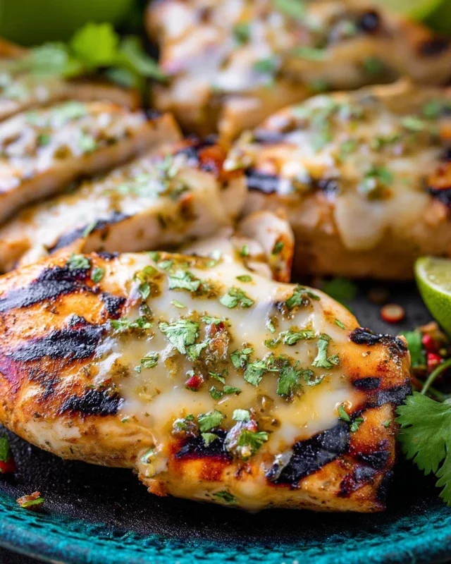 Grilled Salsa Verde Chicken with Pepper Jack