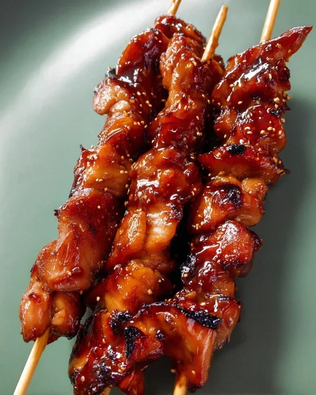 Sticky Bourbon Extract Extract Chicken Skewers