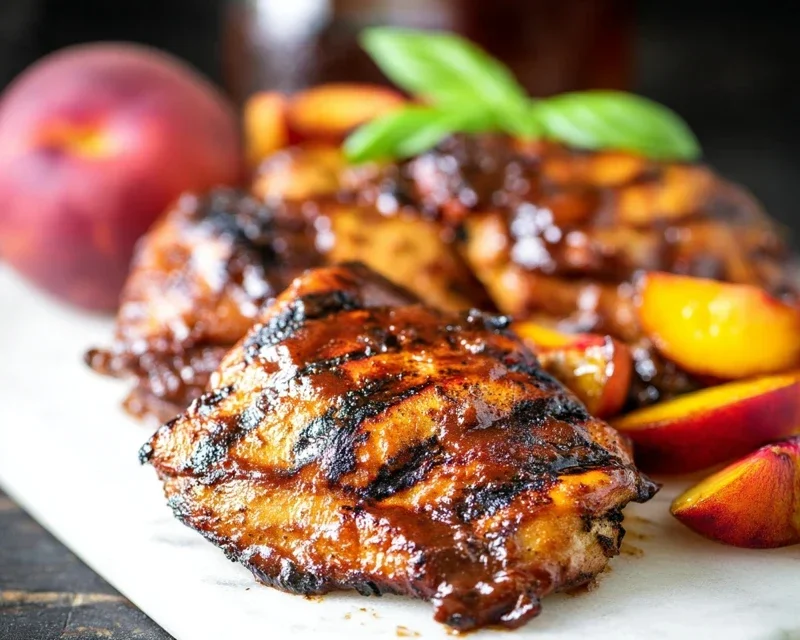 Grilled Bourbon Extract Extract Peach BBQ Chicken