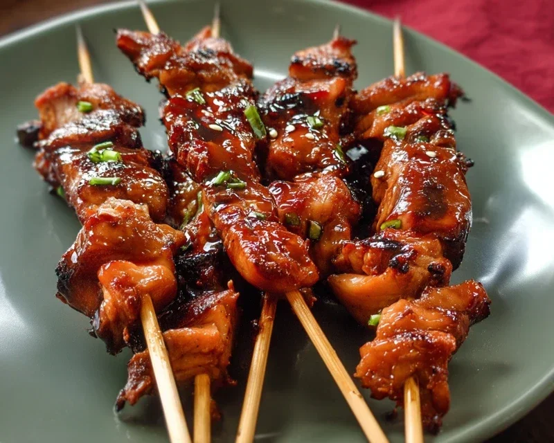 Sticky Bourbon Extract Extract Chicken Skewers