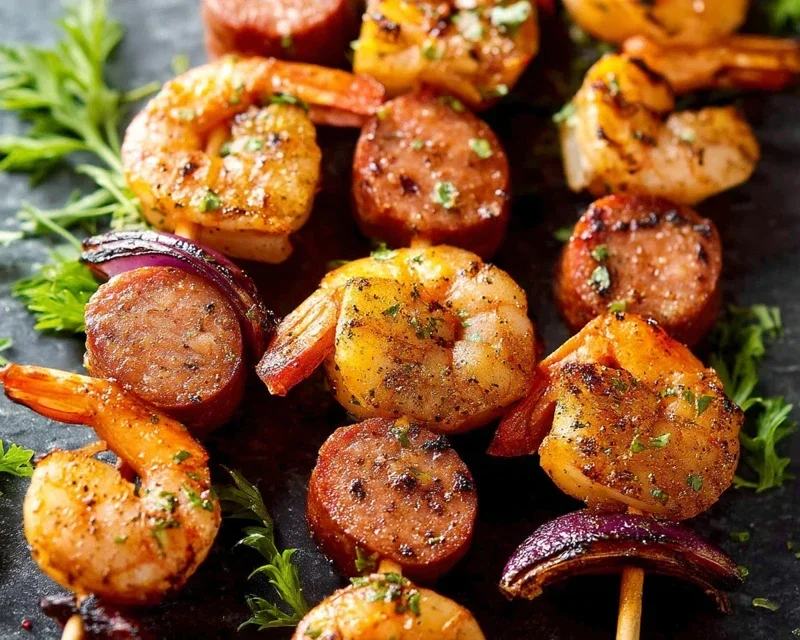 Sausage and Shrimp Kabobs