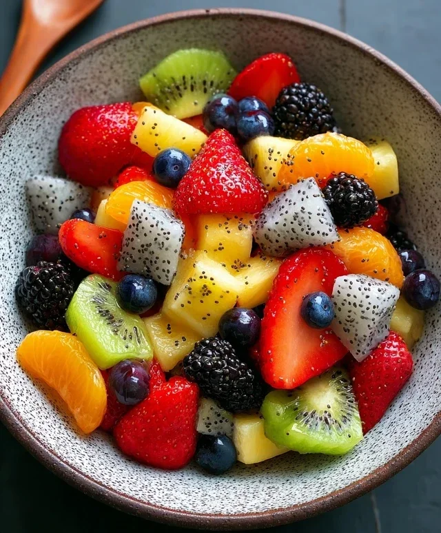 Fruit Salad with Honey-Lime Poppy Seed Dressing
