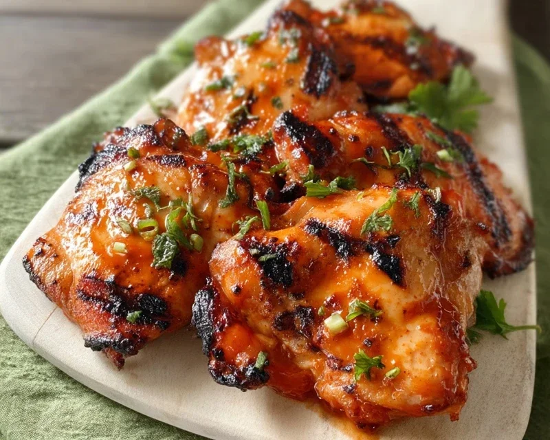 Grilled Honey Buffalo Chicken Thighs