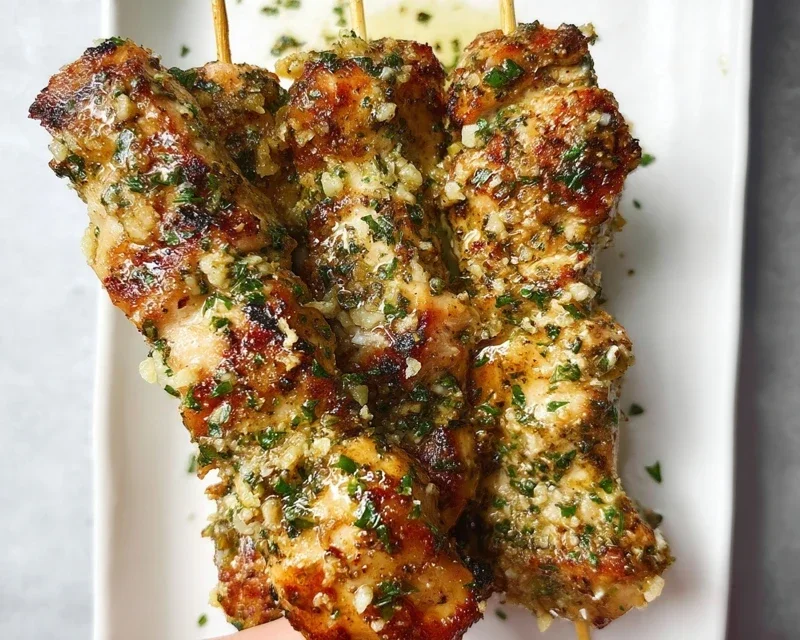 Garlic Parmesan Chicken Skewers