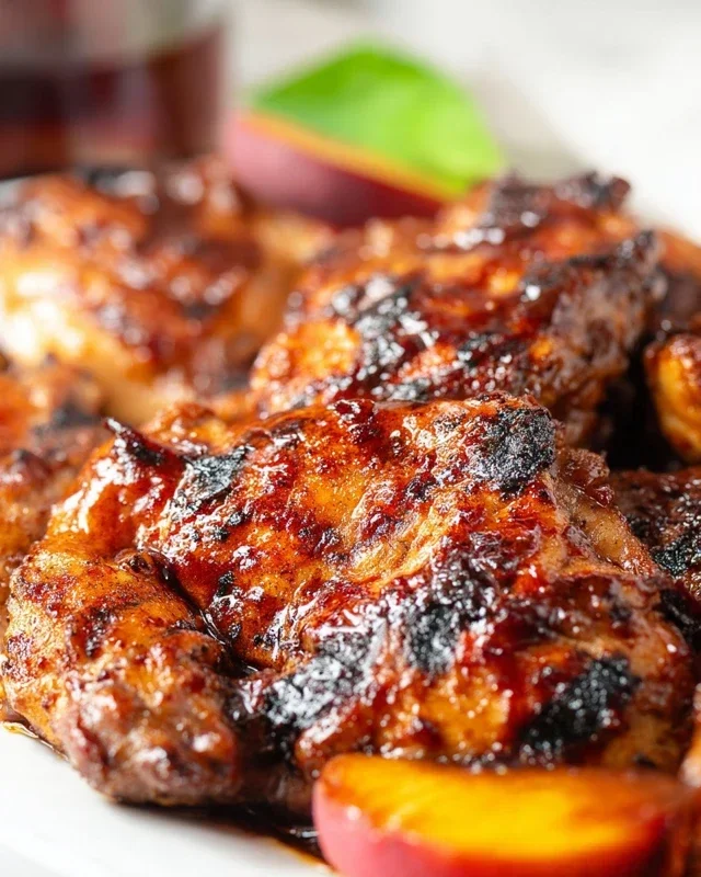 Grilled Bourbon Extract Extract Peach BBQ Chicken